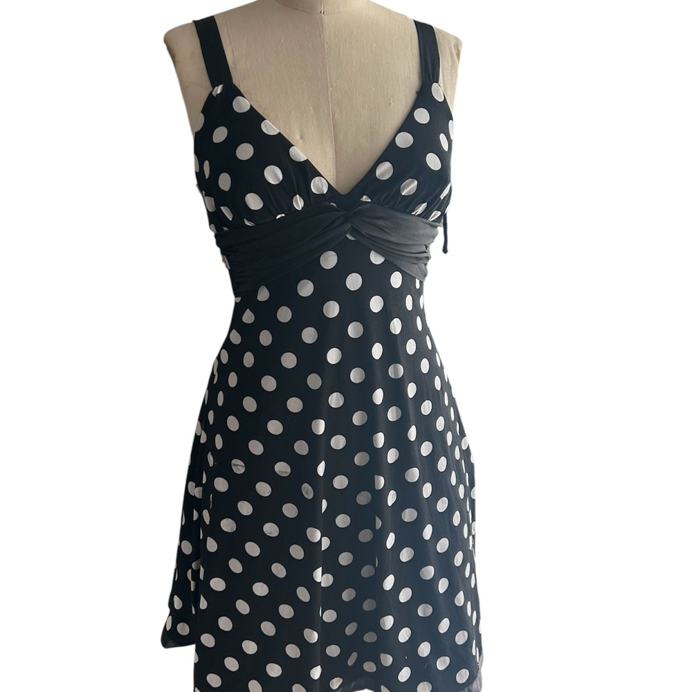 Elegant Black and White Polka Dot Dress